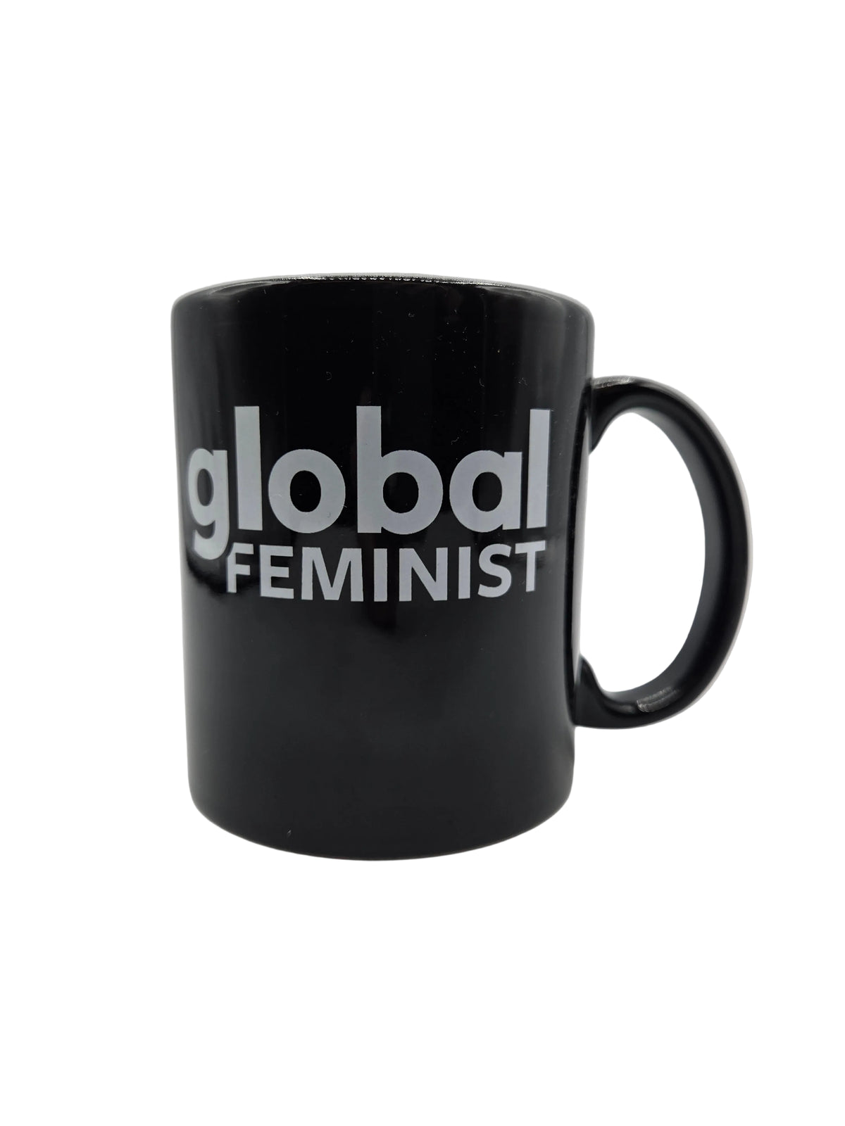 Global Feminist White on Black Mug