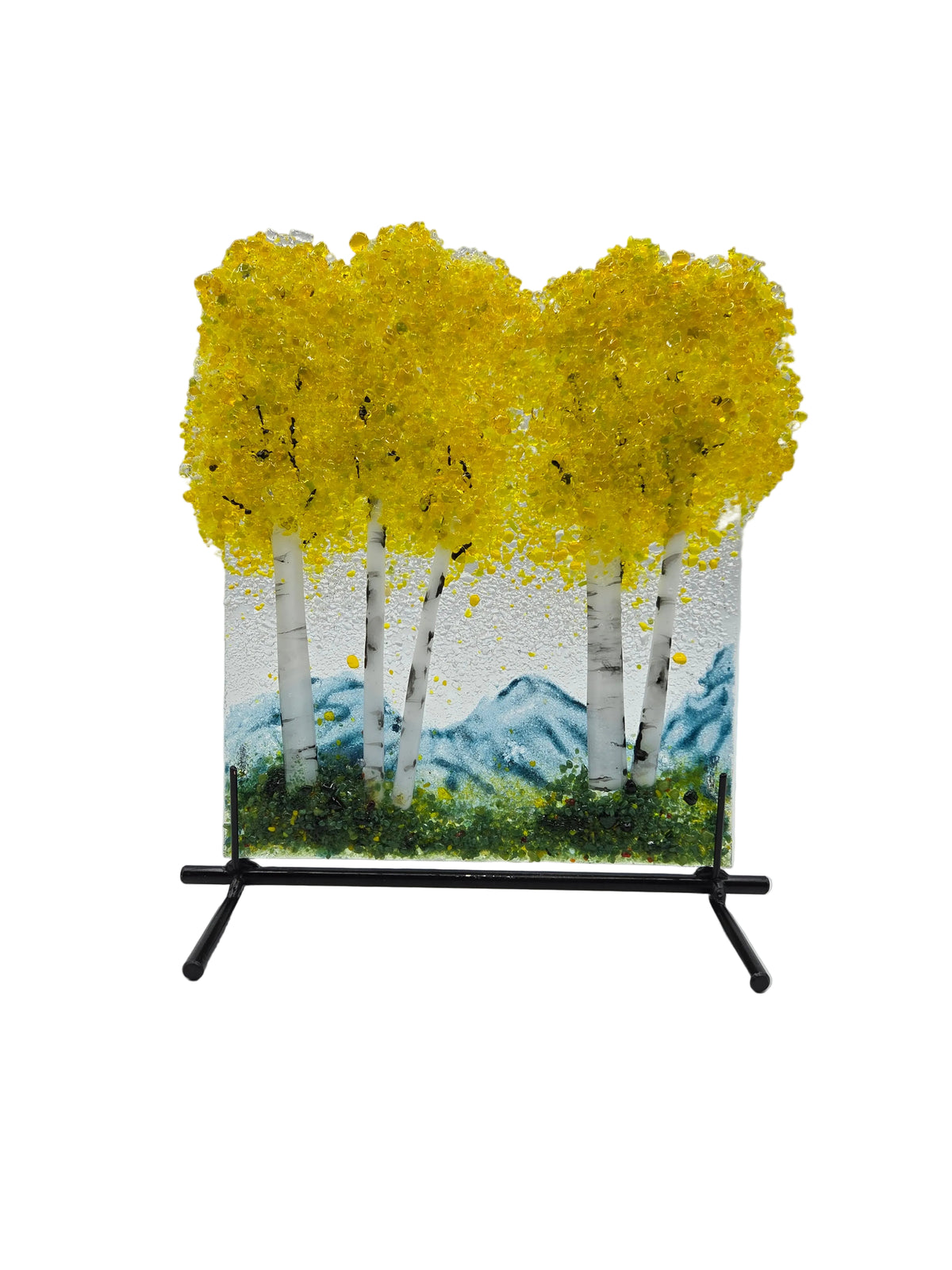 Yellow Aspen Mountain Panel & Stand