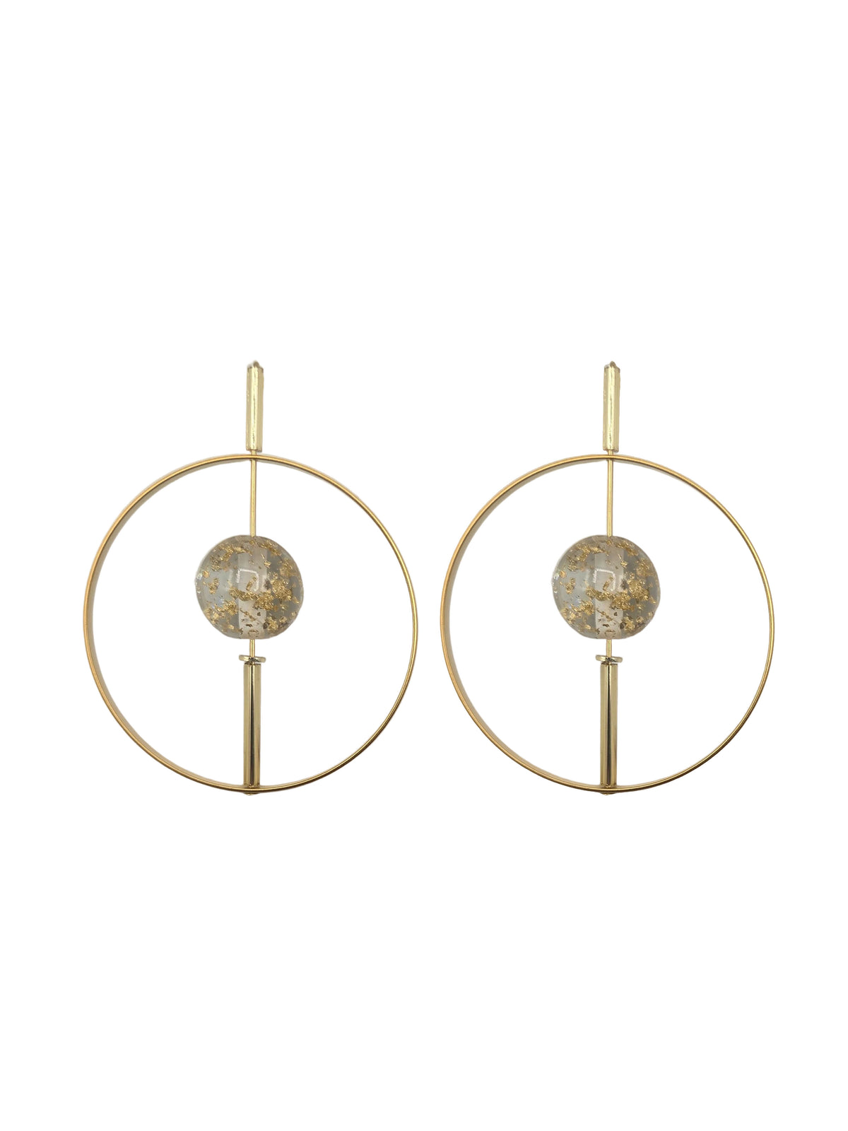 Dione Earrings Gold with Gold Flake