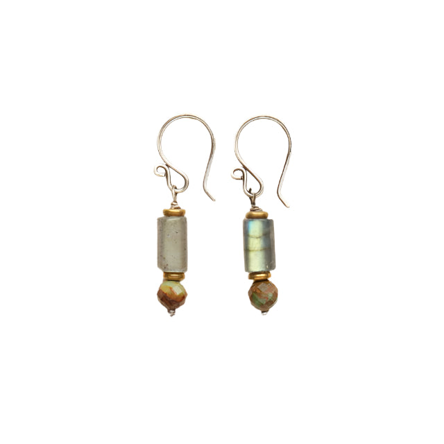 Pair of earrings with Labradorite beads 