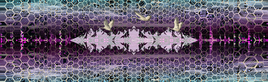 Purple and Blue Summer Think Break Silk Scarf