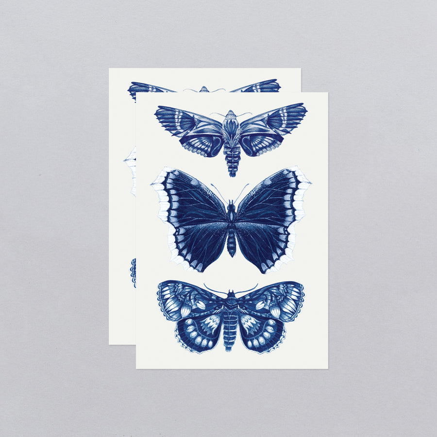 Sapphire Moths Tattoo Pair