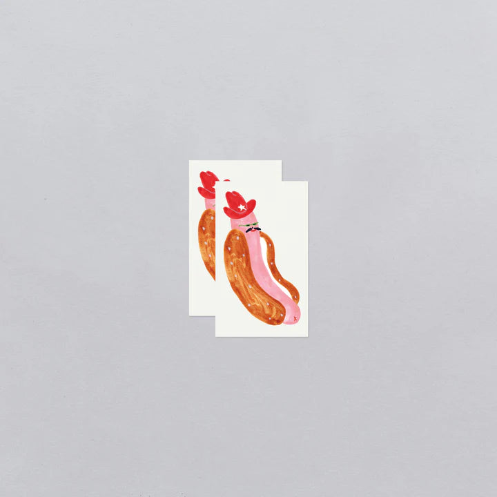 Cowboy Hotdog Tattoo Pair