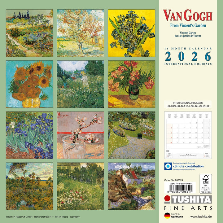 From Vincent's Garden 2026 Wall Calendar